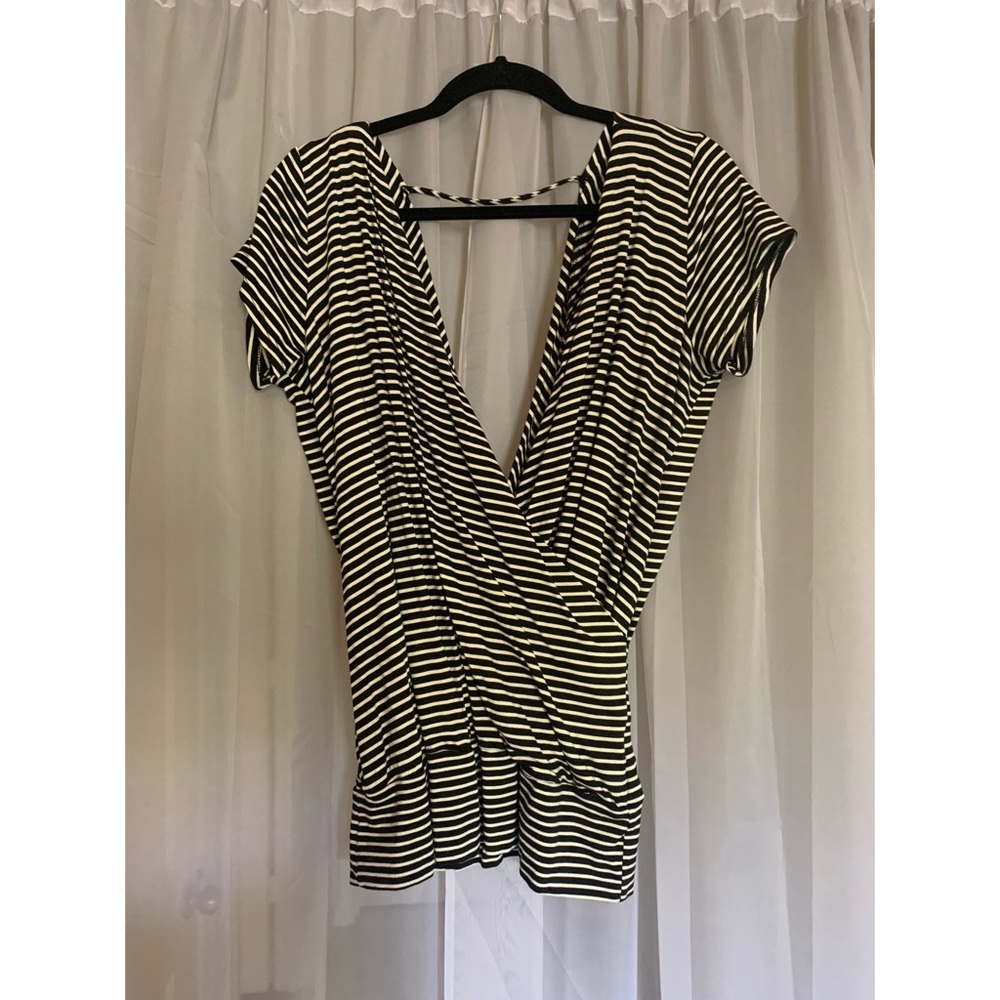 Wrap style striped top